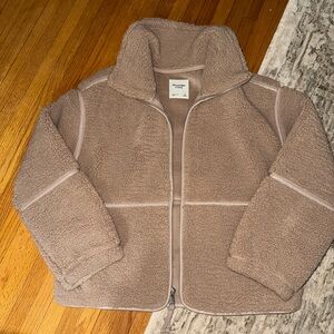 Abercrombie & Fitch Taupe Sherpa Jacket